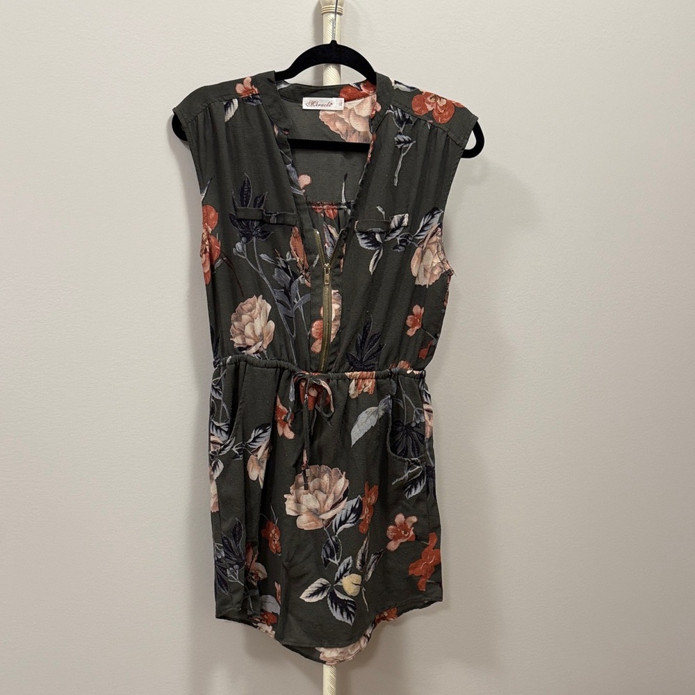 Miracle Floral Mini Dress - Green and Pink